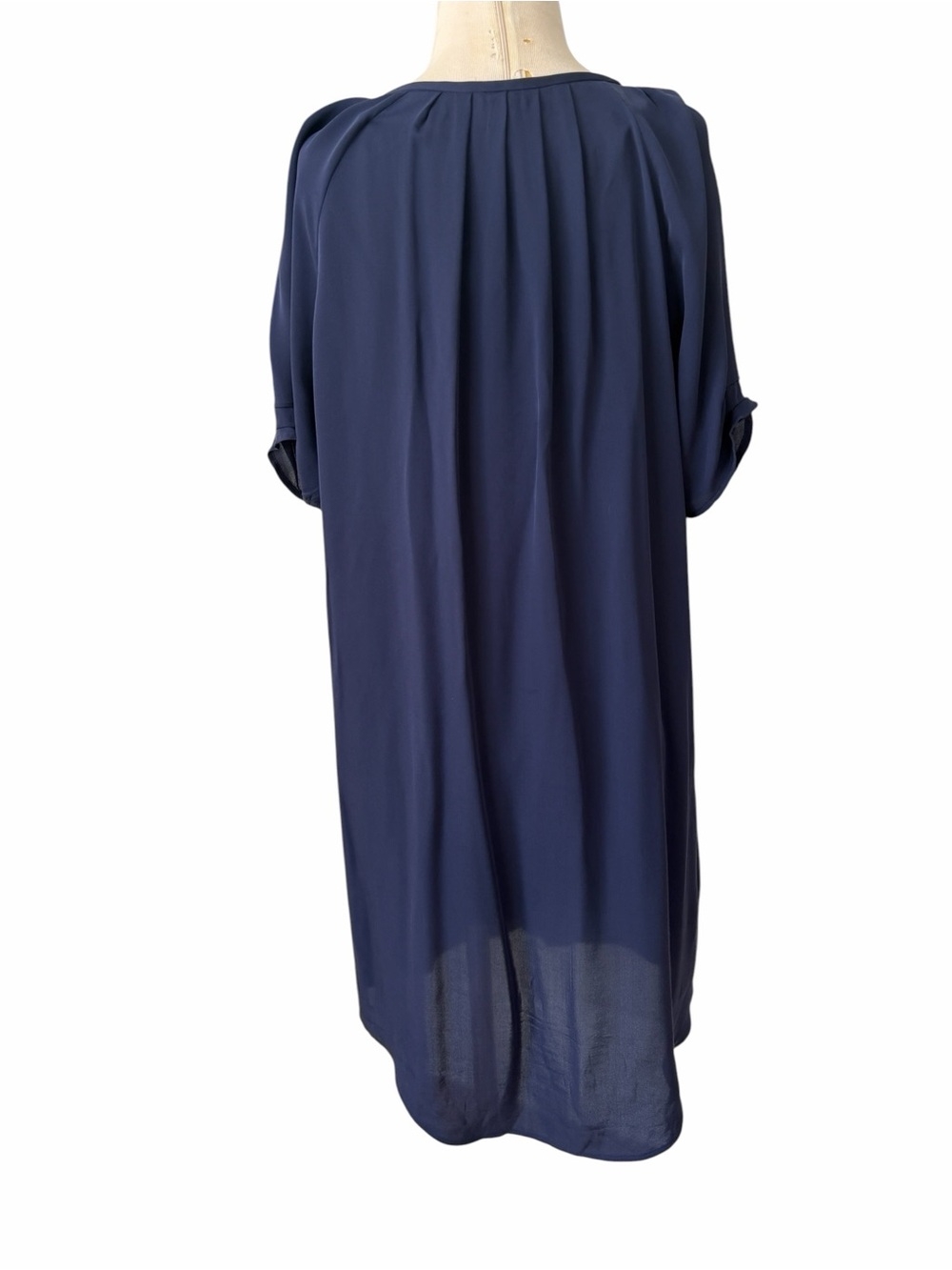 Joie Silk Navy Short-Sleeve V-Neck Shirt Dress Sz S - Picture 4 of 7